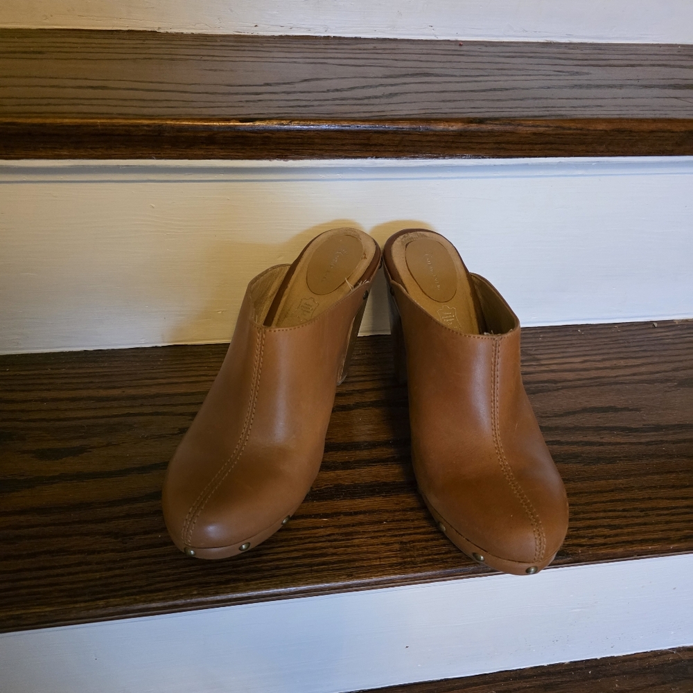 Wooden Platform Clogs with Studded Detail